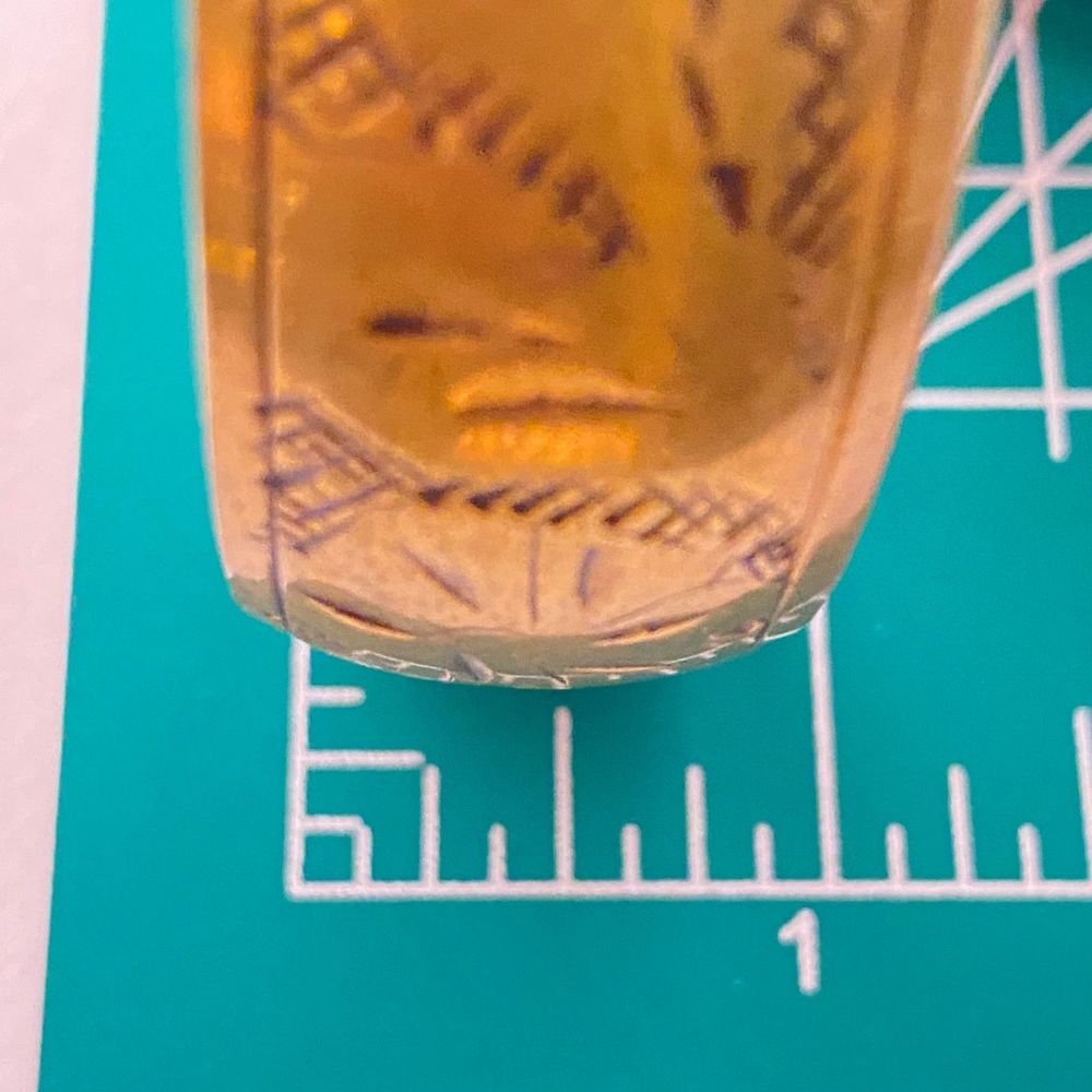 💎Bangle Bracelet Bronze Tone Chunky Flower Leaf Engraved - Picture 8 of 8